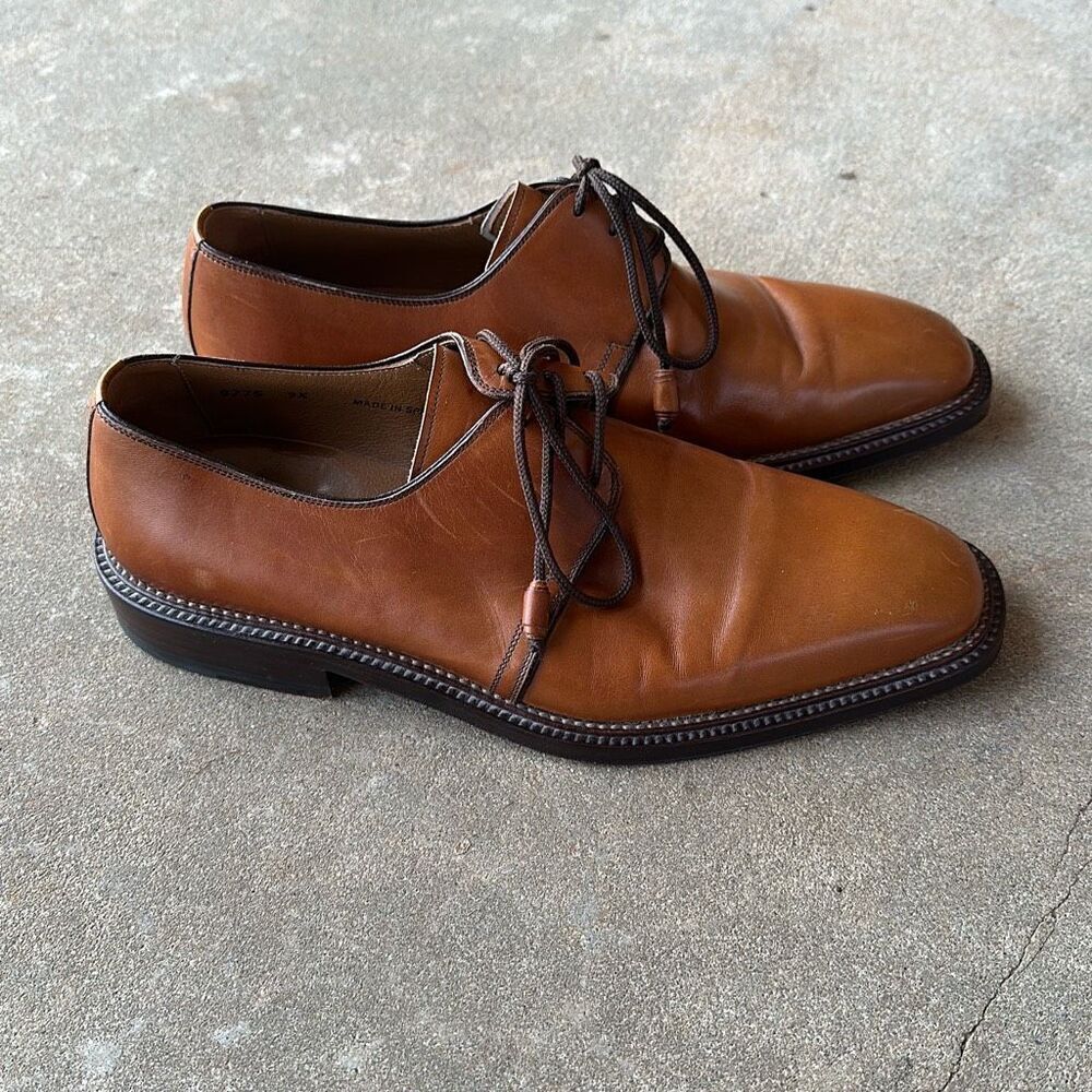 Peter Huber Dress Shoes Brown Leather Men’s Size 9.5
